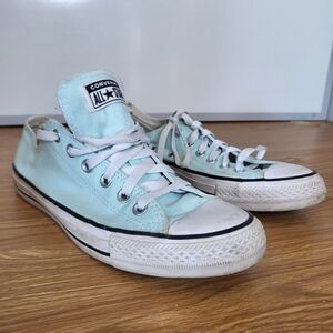 Converse Low Top Sneakers in Mint Green and White Mens 7.5 Womens 9.5